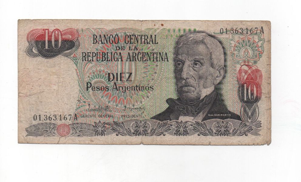 ARGENTINA DEL AÑO 1983-1984 DE 10 PESOS 